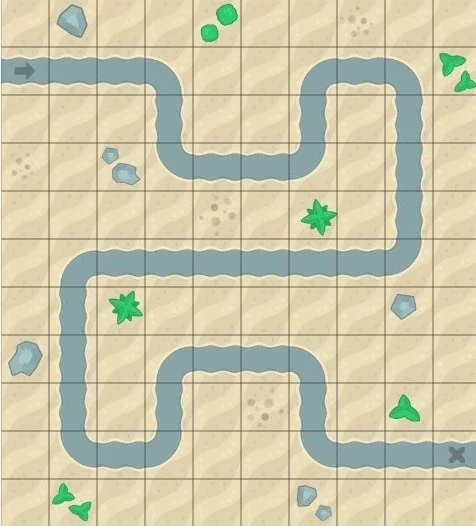 Lost Desert map in blooket tower defense.