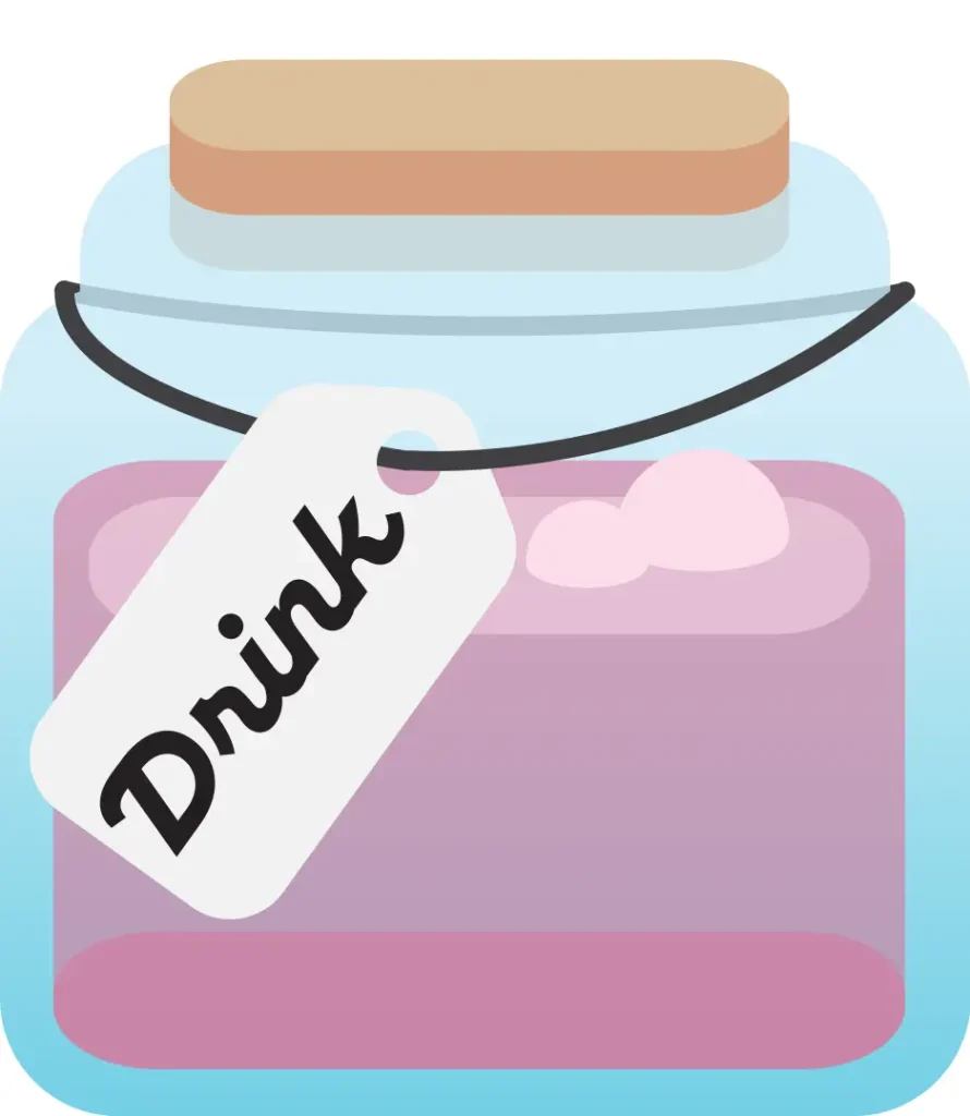 Drink Me Blook 1 Jar with pink drink label