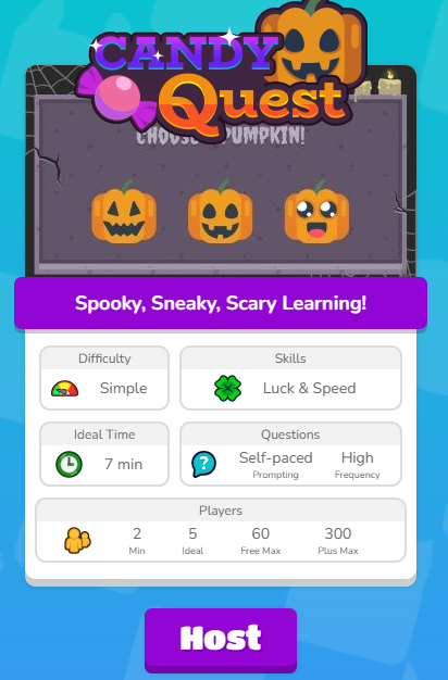Candy Quest (Blooket) 14 hosting details of cady quest