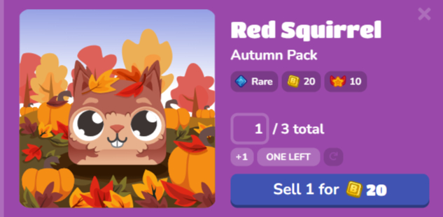 squirel Blook in collection menu