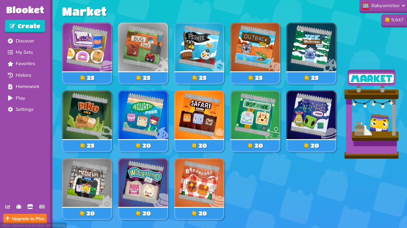 packs in blooket market