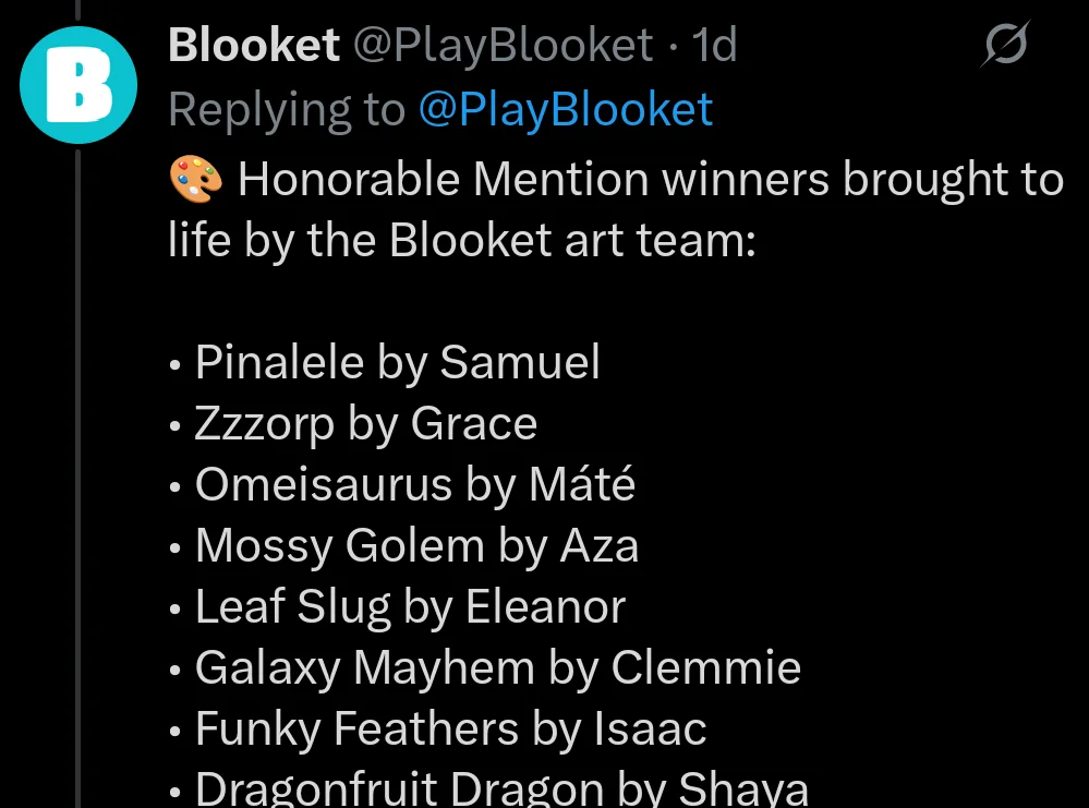 Blooket Announces 2026 Design a Blook Contest Winners 2 List of honorable mention winners